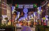 rozświetlona świątecznie ulica w Preston